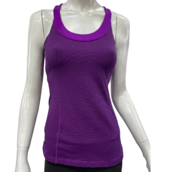 Lululemon Enhearten Tank Wee Stripe Tender Violet Black / Tender Violet Size 4 - Picture 6 of 11